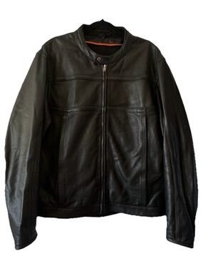 First Manufacturing M260 Mens XL Black Cowhide Leather Moto Biker Jacket